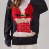 Women's Ugly Christmas Sweater Pullover Sweater Jumper Christmas Sweaters Hooded Ribbed Knit Acrylic Patchwork Knitted Fall Winter Regular Outdoor Christmas Daily Stylish Casual Soft Long Sleeve -Xmas Cothing Store ablutp1697290677270