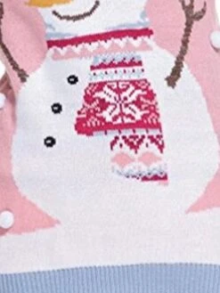 Women's Ugly Christmas Sweater Pullover Sweater Jumper Crew Neck Ribbed Knit Acrylic Knitted Fall Winter Outdoor Xmas Daily Stylish Casual Soft Long Sleeve Snowman Snowflake Pink S M L -Xmas Cothing Store acqoor1667811445147