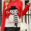 Women's Ugly Christmas Sweater Pullover Sweater Jumper Christmas Sweaters Hooded Ribbed Knit Acrylic Knitted Fall Winter Regular Outdoor Xmas Daily Stylish Casual Soft Long Sleeve Color Block -Xmas Cothing Store adkywl1697290685441