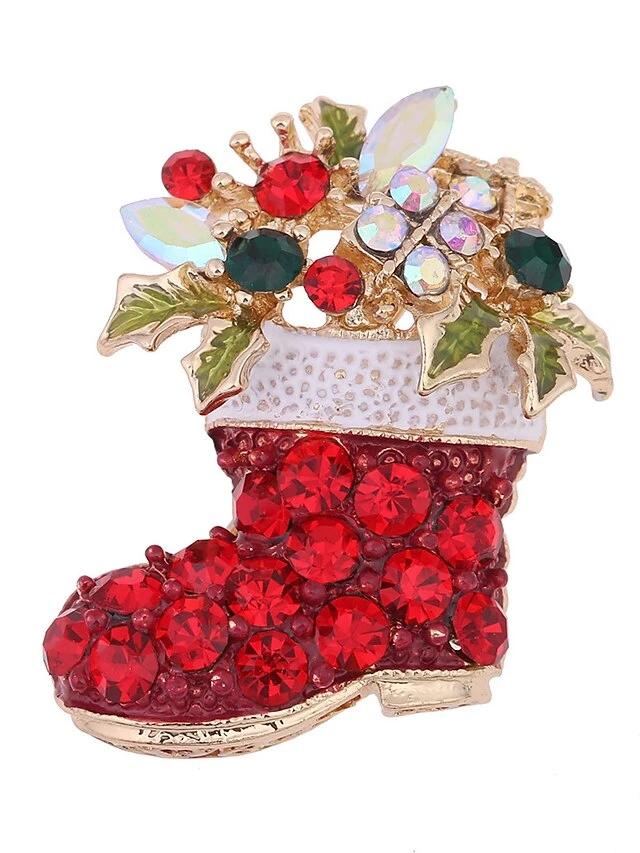 Women's Christmas AAA Cubic Zirconia Brooches Classic Flower Personalized Stylish Brooch Jewelry Gold For Xmas Street Date 3 Women's Christmas AAA Cubic Zirconia Brooches Classic Flower Personalized Stylish Brooch Jewelry Gold For Xmas Street Date