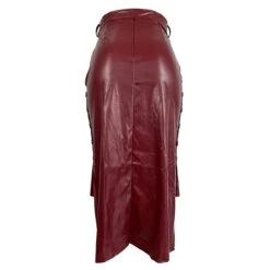 Women's Pencil Bodycon Work Skirts Faux Leather Black Red Wine Camel Skirts Xmas Business Elegant Christmas Office / Career S M L -Xmas Cothing Store ahfvjq1643101269528