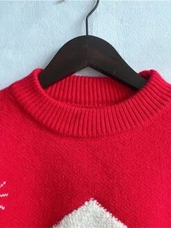 Women's Ugly Christmas Sweater Pullover Sweater Jumper Crew Neck Ribbed Knit Polyester Patchwork Fall Winter Regular Outdoor Christmas Daily Stylish Casual Soft Long Sleeve Elk Christmas Tree Red -Xmas Cothing Store aidtcy1696903361700