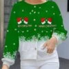 Women's Ugly Christmas Sweater Cardigan Sweater Jacket Crew Neck Ribbed Knit Polyester Button Knitted Print Fall Winter Short Outdoor Xmas Holiday Daily Stylish Casual Long Sleeve Letter -Xmas Cothing Store aifpin1697291257287