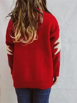 Women's Ugly Christmas Sweater Pullover Sweater Jumper Crew Neck Ribbed Knit Polyester Oversized Fall Winter Regular Outdoor Christmas Daily Stylish Casual Soft Long Sleeve Elk Christmas Tree -Xmas Cothing Store aiuols1696903371405