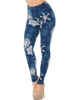 Women's Leggings Full Length High Cut High Waist Active Fashion Christmas Casual Dark Navy S M Fall & Winter