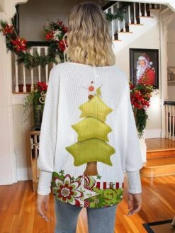 Women's Ugly Christmas Sweater Pullover Sweater Jumper Crew Neck Ribbed Knit Polyester Knitted Print Fall Winter Regular Outdoor Christmas Holiday Daily Stylish Casual Long Sleeve Santa Claus -Xmas Cothing Store apjryv1697771274594