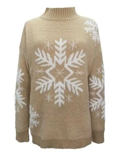 Women's Ugly Christmas Sweater Pullover Sweater Jumper Christmas Sweaters Stand Collar Ribbed Knit Polyester Knitted Fall Winter Regular Outdoor Christmas Daily Stylish Casual Soft Long Sleeve -Xmas Cothing Store auixcs1697290870154