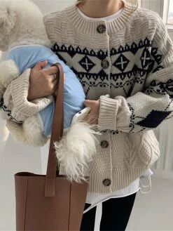 Women's Ugly Christmas Sweater Cardigan Sweater Jacket Crew Neck Cable Knit Polyester Button Knitted Print Fall Winter Regular Outdoor Christmas Daily Stylish Casual Soft Long Sleeve Print Navy Blue 29 Women's Ugly Christmas Sweater Cardigan Sweater Jacket Crew Neck Cable Knit Polyester Button Knitted Print Fall Winter Regular Outdoor Christmas Daily Stylish Casual Soft Long Sleeve Print Navy Blue -Xmas Cothing Store ayfvbx1697626879271