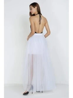 Women's Skirt & Dress Tutu Asymmetrical Chiffon Mesh Black White Red Fuchsia Skirts Summer Layered Tulle Lined Punk & Gothic Long Xmas Party Christmas One-Size -Xmas Cothing Store azfqhw1635328022337