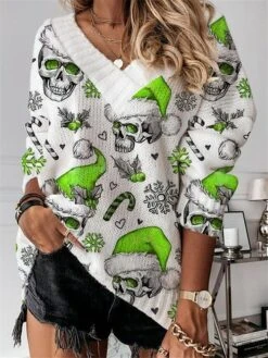 Women's Ugly Christmas Sweater Pullover Sweater Jumper Christmas Sweaters Crew Neck Ribbed Knit Acrylic Knitted Fall Winter Regular Outdoor Xmas Daily Stylish Casual Soft Long Sleeve Snowman -Xmas Cothing Store azwads1697290695804