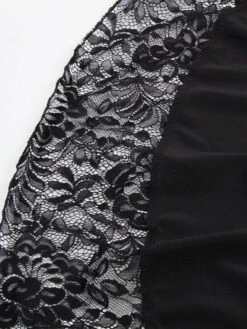 Women's Skirt Asymmetrical Polyester Lace Over Charmeuse Black Red Navy Blue Skirts Winter Ruffle Drawstring Side Button High Waist Steampunk® Retro Gothic Carnival Costumes Ladies Christmas -Xmas Cothing Store bbpwry1635224748003