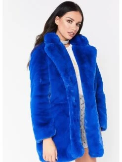 Women's Faux Fur Coat Regular Fur Collar Coat White Black Pink Yellow Fuchsia Stylish Christmas Fall Open Front Turndown Regular Fit S M L XL XXL 3XL / Warm -Xmas Cothing Store bcwbzc1635332494836