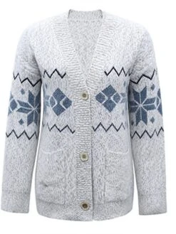 Women's Ugly Christmas Sweater Pullover Sweater Jumper Cardigan Sweater V Neck Ribbed Knit Polyester Button Pocket Knitted Fall Winter Outdoor Xmas Holiday Stylish Casual Soft Long Sleeve -Xmas Cothing Store bdalsa1666862105471