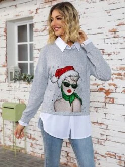 Women's Ugly Christmas Sweater Pullover Sweater Jumper Crew Neck Ribbed Knit Polyester Knitted Print Fall Winter Regular Outdoor Xmas Holiday Daily Stylish Casual Long Sleeve Elk Christmas Tree -Xmas Cothing Store bezley1697290698137