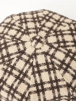 Women Beret Hat Vintage French Plaid Painter Hat SpringAutumn Girls Female Octagonal Beret Caps For Valentine's Day Christmas Gift -Xmas Cothing Store bfpbbq1689669930989