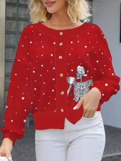 Women's Ugly Christmas Sweater Pullover Sweater Jumper Christmas Sweaters Crew Neck Ribbed Knit Acrylic Knitted Print Fall Winter Regular Outdoor Xmas Daily Stylish Plus Size Casual Long Sleeve