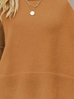 Women's Ugly Christmas Sweater Pullover Sweater Jumper Crew Neck Ribbed Knit Acrylic Split Flare Cuff Sleeve Fall Winter Regular Outdoor Christmas Daily Stylish Casual Soft Long Sleeve Solid Color -Xmas Cothing Store bhapqd1696823511245