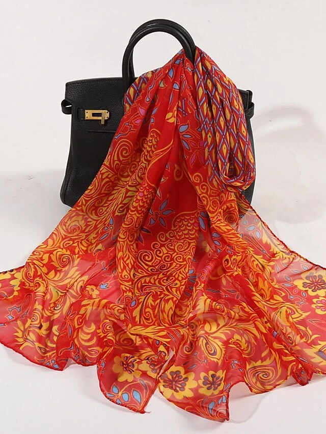 Women's Scarves Satin Scarves Christmas Halloween Gift Tie Dye Chiffon Vacation Classical Casual Outdoor Casual Casual / Daily 1 PC 6 Women's Scarves Satin Scarves Christmas Halloween Gift Tie Dye Chiffon Vacation Classical Casual Outdoor Casual Casual / Daily 1 PC - Image 4