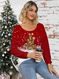 Women's Ugly Christmas Crew Neck Sweater Pullover Sweater Jumper Christmas Sweaters Ribbed Knit Acrylic Knitted Fall Winter Regular Outdoor Xmas Daily Fashion Casual Soft Long Sleeve Animal