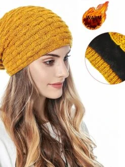 1pcs Women's Slouchy Beanie Hat Warm Winter Hat Christmas Daily Knit Nordic Style Tattoo Warm