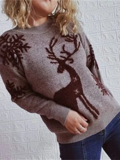 Women's Ugly Christmas Sweater Pullover Sweater Jumper Crew Neck Ribbed Knit Polyester Patchwork Fall Winter Regular Xmas Daily Going Out Stylish Casual Soft Long Sleeve Elk Pink Red Green S M L 40 Women's Ugly Christmas Sweater Pullover Sweater Jumper Crew Neck Ribbed Knit Polyester Patchwork Fall Winter Regular Xmas Daily Going Out Stylish Casual Soft Long Sleeve Elk Pink Red Green S M L -Xmas Cothing Store bokihy1695029182172