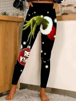 Women's Leggings Black Blue Black / Red Sparkle Sparkle & Shine Christmas Casual Xmas Leisure Sports Print Stretchy Ankle-Length Tummy Control Patterned S M L XL 2XL -Xmas Cothing Store bolpyz1667208946544