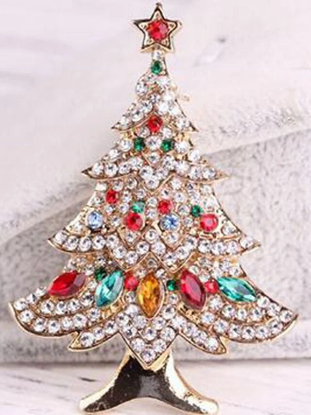 Women's Christmas AAA Cubic Zirconia Brooches Classic Stylish Trendy Brooch Jewelry Gold For Xmas Street Date 4 Women's Christmas AAA Cubic Zirconia Brooches Classic Stylish Trendy Brooch Jewelry Gold For Xmas Street Date - Image 2
