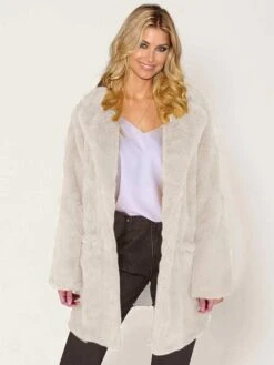 Women's Faux Fur Coat Regular Fur Collar Coat White Black Pink Yellow Fuchsia Stylish Christmas Fall Open Front Turndown Regular Fit S M L XL XXL 3XL / Warm -Xmas Cothing Store bukmej1613986842865