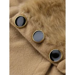 Women's Winter Coat Long Overcoat With Belt Christmas Party Xmas Wear Warm Double Breasted Pea Coat With Fur Collar Fall Trench Coat Red Black Khaki Elegant Outerwear CasualJacket -Xmas Cothing Store bxlgge1692602516204