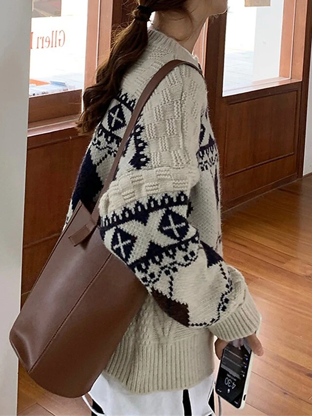 Women's Ugly Christmas Sweater Cardigan Sweater Jacket Crew Neck Cable Knit Polyester Button Knitted Print Fall Winter Regular Outdoor Christmas Daily Stylish Casual Soft Long Sleeve Print Navy Blue 12 Women's Ugly Christmas Sweater Cardigan Sweater Jacket Crew Neck Cable Knit Polyester Button Knitted Print Fall Winter Regular Outdoor Christmas Daily Stylish Casual Soft Long Sleeve Print Navy Blue - Image 10