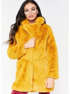 Women's Faux Fur Coat Regular Fur Collar Coat White Black Pink Yellow Fuchsia Stylish Christmas Fall Open Front Turndown Regular Fit S M L XL XXL 3XL / Warm -Xmas Cothing Store bzkcuz1635332492233