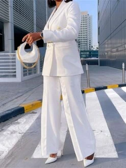 Women's Suits Blazer Office Christmas Xmas Work Spring Fall Winter Coat Regular Fit Thermal Warm Windproof Breathable Comtemporary Stylish Formal Jacket Long Sleeve Solid Color With Pockets White 18 Women's Suits Blazer Office Christmas Xmas Work Spring Fall Winter Coat Regular Fit Thermal Warm Windproof Breathable Comtemporary Stylish Formal Jacket Long Sleeve Solid Color With Pockets White -Xmas Cothing Store catfvx1690534808584