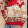 Women's Ugly Christmas Sweater Pullover Sweater Jumper Christmas Sweaters Turtleneck Ribbed Knit Polyester Knitted Print Fall Winter Regular Outdoor Christmas Daily Stylish Casual Soft Long Sleeve -Xmas Cothing Store chuszj1697292016762