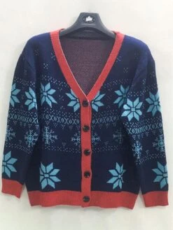 Women's Ugly Christmas Sweater Cardigan Sweater Jacket V Neck Ribbed Knit Acrylic Button Knitted Print Fall Winter Regular Outdoor Christmas Daily Stylish Casual Soft Long Sleeve Snowflake Navy Blue 19 Women's Ugly Christmas Sweater Cardigan Sweater Jacket V Neck Ribbed Knit Acrylic Button Knitted Print Fall Winter Regular Outdoor Christmas Daily Stylish Casual Soft Long Sleeve Snowflake Navy Blue -Xmas Cothing Store chwirz1697290870664
