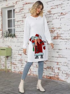 Women's Ugly Christmas Sweater Pullover Sweater Jumper V Neck Ribbed Knit Polyester Knitted Print Fall Winter Regular Outdoor Xmas Holiday Daily Stylish Casual Long Sleeve Animal Wine Green S M L -Xmas Cothing Store cjksic1697290699513