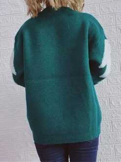 Women's Ugly Christmas Sweater Pullover Sweater Jumper Crew Neck Ribbed Knit Polyester Patchwork Fall Winter Regular Outdoor Christmas Daily Stylish Casual Soft Long Sleeve Elk Christmas Tree Red -Xmas Cothing Store clfvyo1696903357646