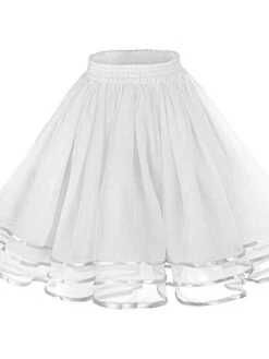 Women's Skirt Xmas Christmas Black White Red Orange Skirts Layered Tulle Lined Daily Party One-Size -Xmas Cothing Store cljecz1627011718955