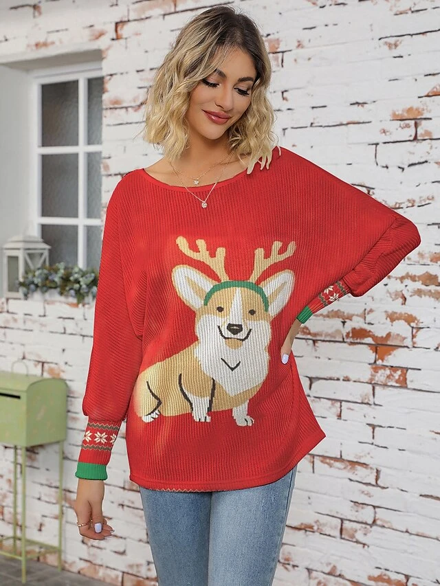 Women's Ugly Christmas Sweater Cardigan Sweater Jacket Crew Neck Ribbed Knit Polyester Button Knitted Print Fall Winter Short Outdoor Xmas Holiday Daily Stylish Casual Long Sleeve Animal Wine 4 Women's Ugly Christmas Sweater Cardigan Sweater Jacket Crew Neck Ribbed Knit Polyester Button Knitted Print Fall Winter Short Outdoor Xmas Holiday Daily Stylish Casual Long Sleeve Animal Wine - Image 2