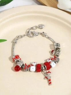 Women's Pendant Bracelet Beads Christmas Tree Personalized Stylish Natural Classic Sweet Alloy Bracelet Jewelry Silver / Golden / Golden Red For Xmas Gift Festival -Xmas Cothing Store clobcv1695709407274