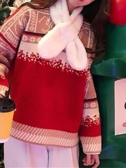 Women's Ugly Christmas Sweater Pullover Sweater Jumper Christmas Sweaters Crew Neck Ribbed Knit Acrylic Knitted Fall Winter Regular Outdoor Christmas Daily Fashion Casual Soft Long Sleeve Snowflake -Xmas Cothing Store cmrwjd1697785156978