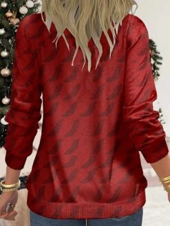 Women's Ugly Christmas Sweater Pullover Sweater Jumper Crew Neck Ribbed Knit Polyester Print Fall Winter Regular Outdoor Xmas Holiday Stylish Casual Soft Long Sleeve Animal Plaid Print Black Red -Xmas Cothing Store cnlqih1695176568622