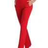Women's Dress Pants Flared Pants Pants Trousers Full Length Side Pockets Micro-elastic Fashion Christmas Office / Career Black Red S M -Xmas Cothing Store cnxvbi1677137982556