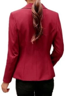 Women's Blazer Solid Colored Classic Style Christmas Ordinary Long Sleeve Coat Summer Spring Training Single Breasted One-button Regular Jacket Black -Xmas Cothing Store cotbbz1686637805738