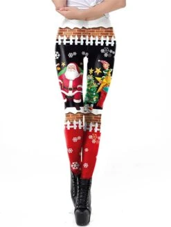 Women's Leggings Full Length Print Micro-elastic Mid Waist Vacation Fashion Christmas SKDK144 SKDK122 S M Fall Winter -Xmas Cothing Store cpuooz1696232182008