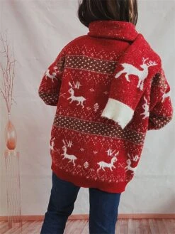 Women's Ugly Christmas Sweater Sweater Set Pullover Sweater Jumper Crew Neck Ribbed Knit Polyester Oversized Fall Winter Regular Outdoor Christmas Daily Stylish Casual Soft Long Sleeve Elk Snowflake -Xmas Cothing Store csvqeb1696823477267