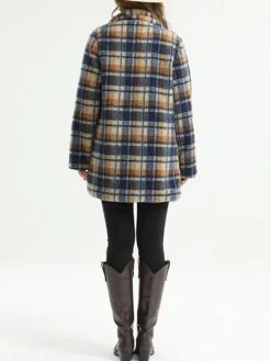 Women's Fleece Jacket Sherpa Jacket Coat Warm Breathable Outdoor Christmas Daily Vacation Xmas Pocket Single Breasted Turndown Plush Comfortable Street Style Shacket Plaid Regular Fit Outerwear Long -Xmas Cothing Store cttqwj1665214322194