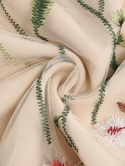 Women's Skirt Swing Midi Tulle Apricot Black White Red Skirts Fall & Winter Floral Embroidered High Waist Vintage Elegant Christmas Xmas Street M L XL -Xmas Cothing Store cunfuk1694271031502