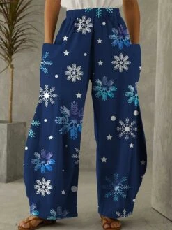 Women's Pants Trousers Bloomers Full Length Faux Linen Trousers Christmas Xmas Festival Magenta Wine S M Fall & Winter -Xmas Cothing Store cvochi1694661683363