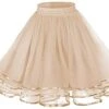 Women's Skirt Xmas Christmas Black White Red Orange Skirts Layered Tulle Lined Daily Party One-Size