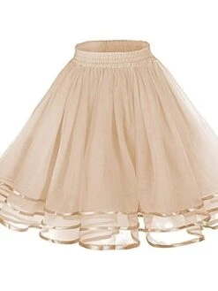 Women's Skirt Xmas Christmas Black White Red Orange Skirts Layered Tulle Lined Daily Party One-Size